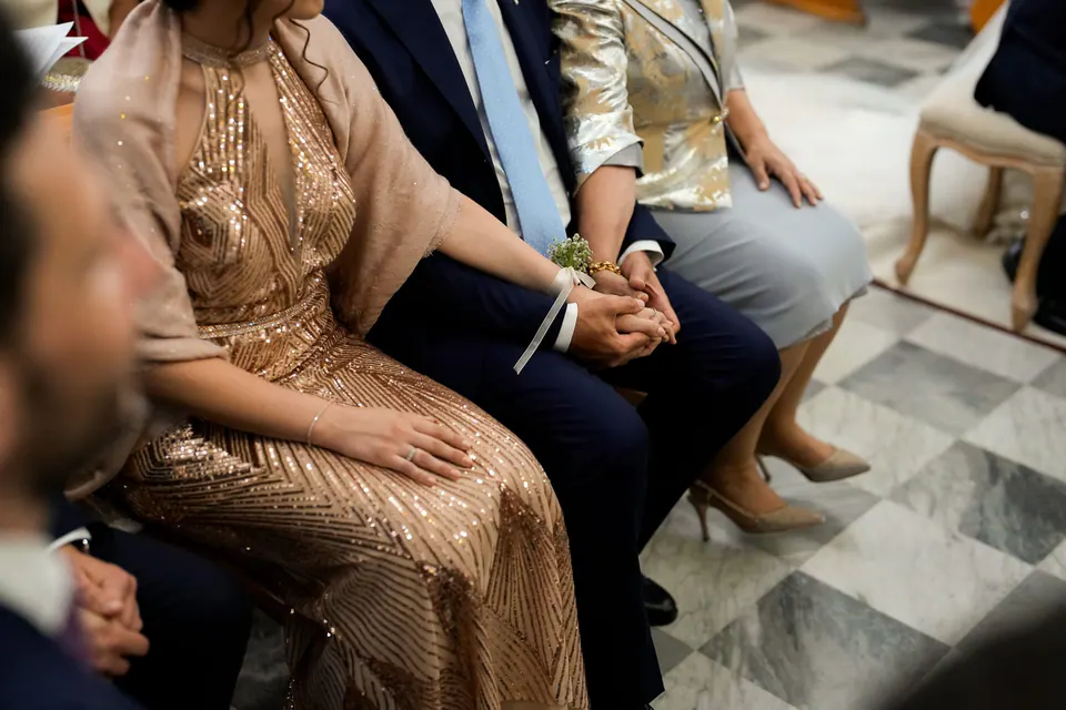 Guests seated in the church during the ceremony