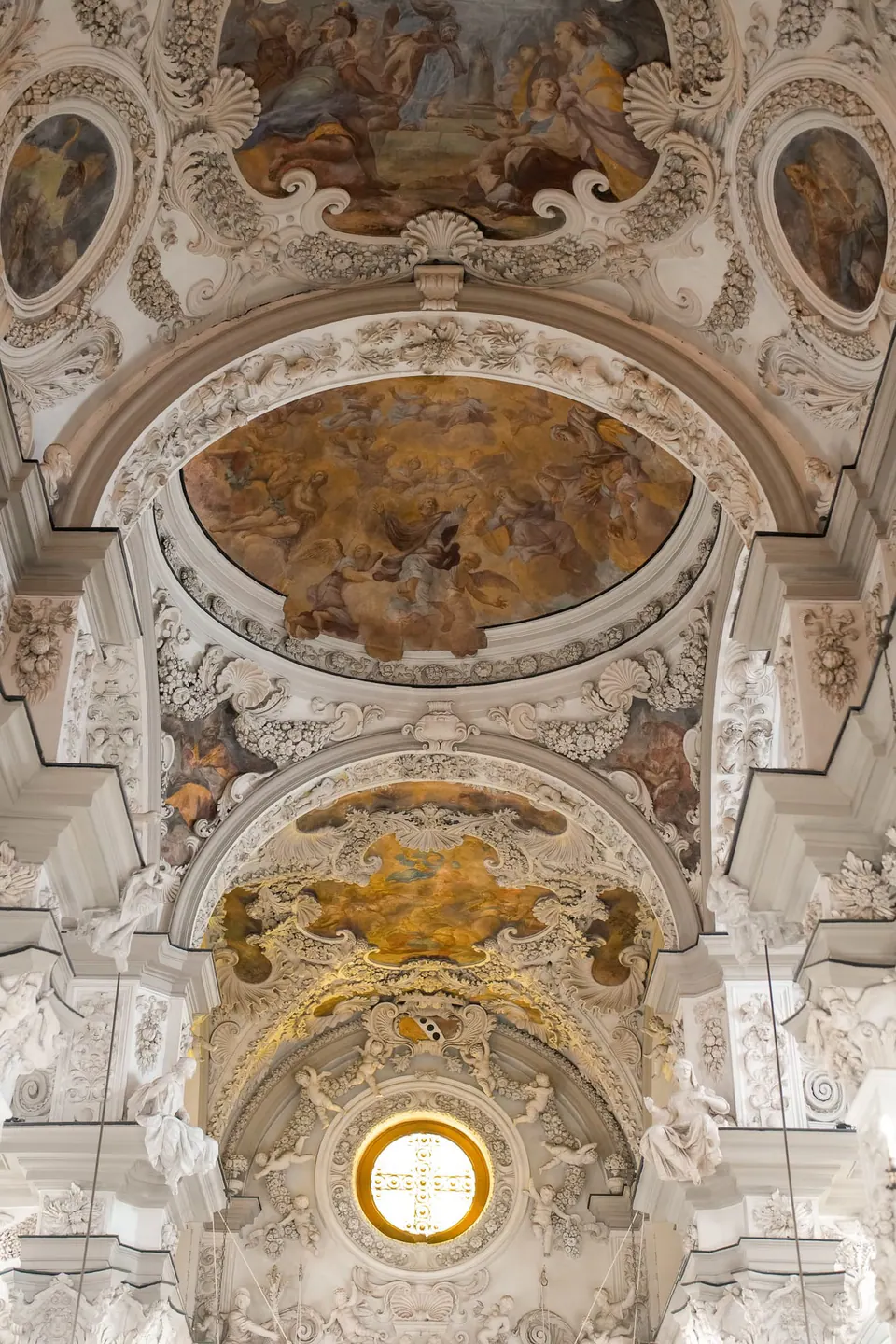 Painted baroque ceiling of the church